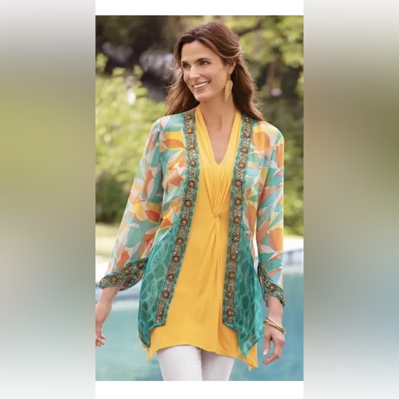 Soft Surroundings Tunic Top Size Medium Marigold Tank - Picture 2 of 8